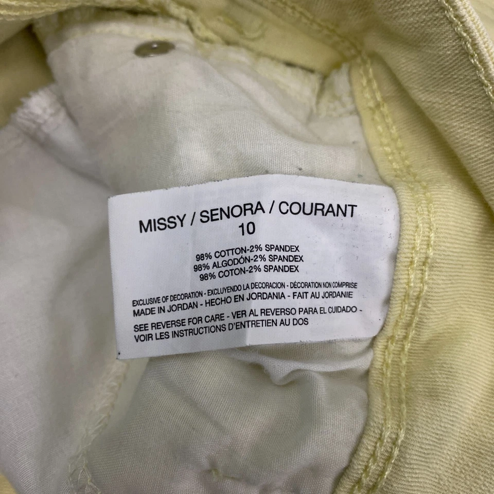 Pantalones cortos de mezclilla amarillos Gloria Vanderbilt con puños skimmer para mujer talla 10 Foto 4 de 4