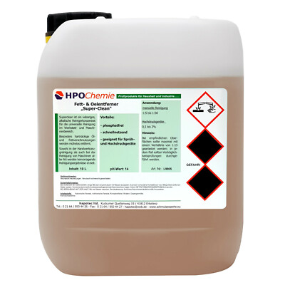 Fett- & Ölentferner ''Super-Clean'' 10ltr. Fettlöser, Konzentrat