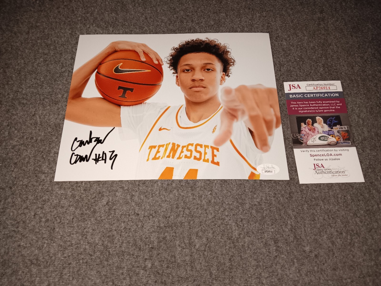 cameron carr Autographed Signed Tennessee Volunteers 8x10 Jsa 
