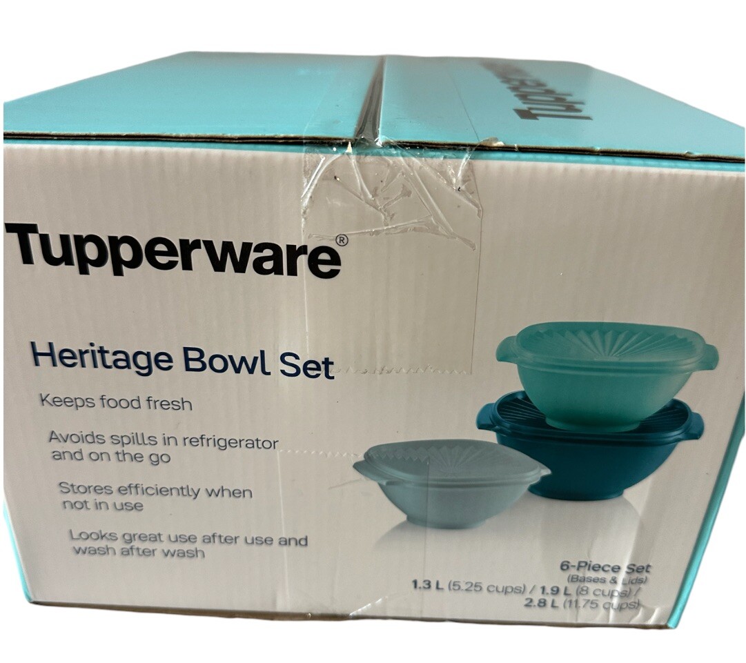 NIB 6pc Set Tupperware Heritage Plastic Food Storage Container in