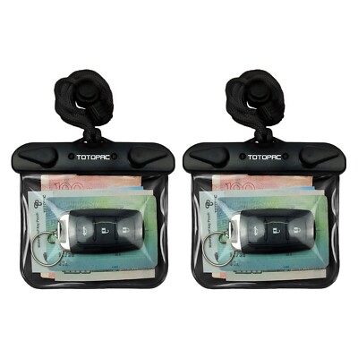 TOTOPAC 2Pack Waterproof Car Key FOB Floating Wallet Case (Black+Black)