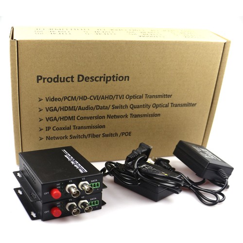 2CH Video Fiber Optical Media Converter Composite Analog Transmitter Receiver - Picture 2 of 3