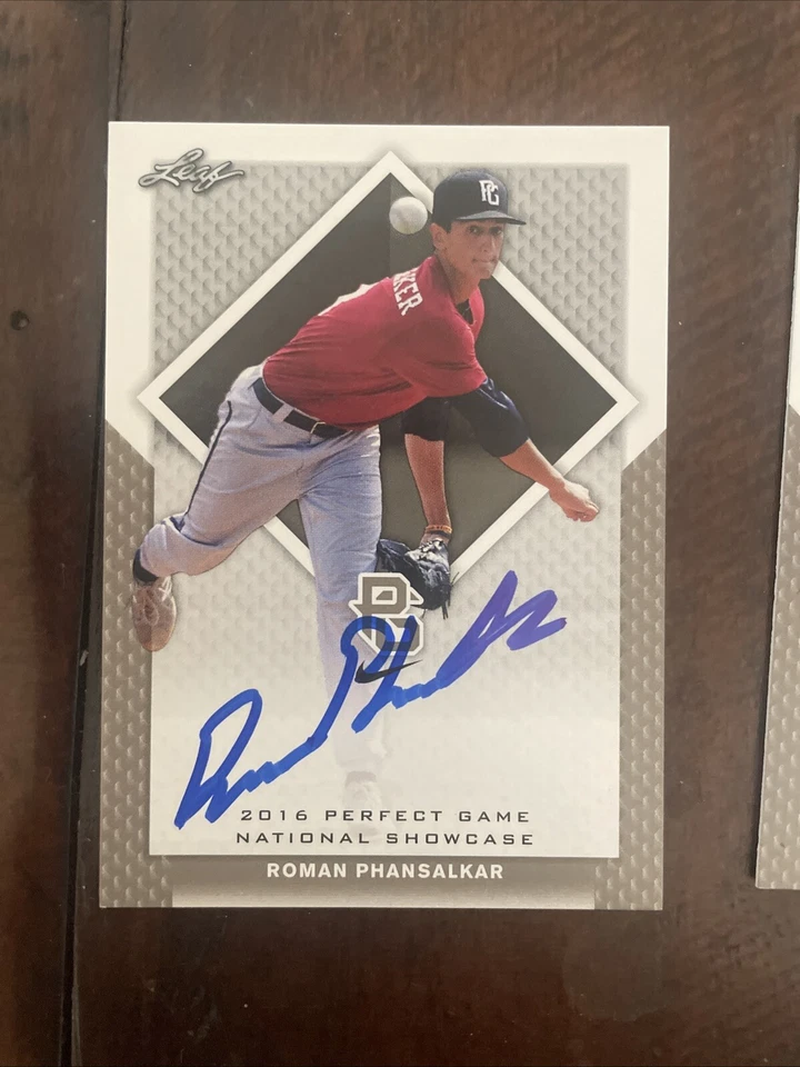 ROMAN PHANSALKAR 2016 LEAF "PERFECT GAME SHOWCASE ALL-AMERICAN ROOKIE CARD #184! - Image 4 of 4