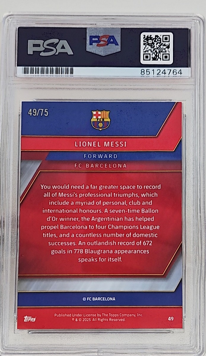 2023 Topps Chrome 49/75 Signed Lionel Messi #49 Barcelona