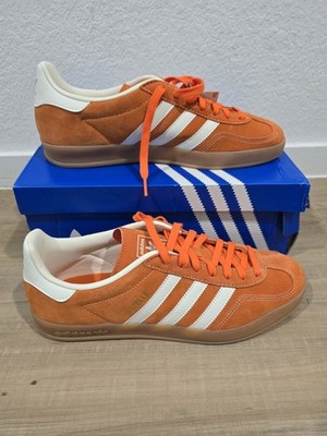 adidas Gazelle Men s Orange/White Suede Low Top Lace-Up Sneakers New w/ Box