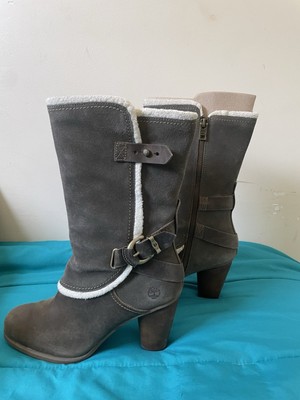 Timberland Earthkeepers EK Nevali Mid Boot Olive Suede Women's 8.5 Buckle Zip