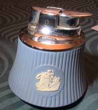 WEDGEWOOD Blue Jasperware RONSON Table Lighter  Vintage
