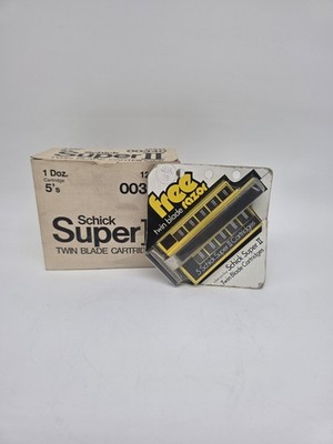 Schick Super II Twin Blade Cartridges With Razor. 65 new blades in total NOS 
