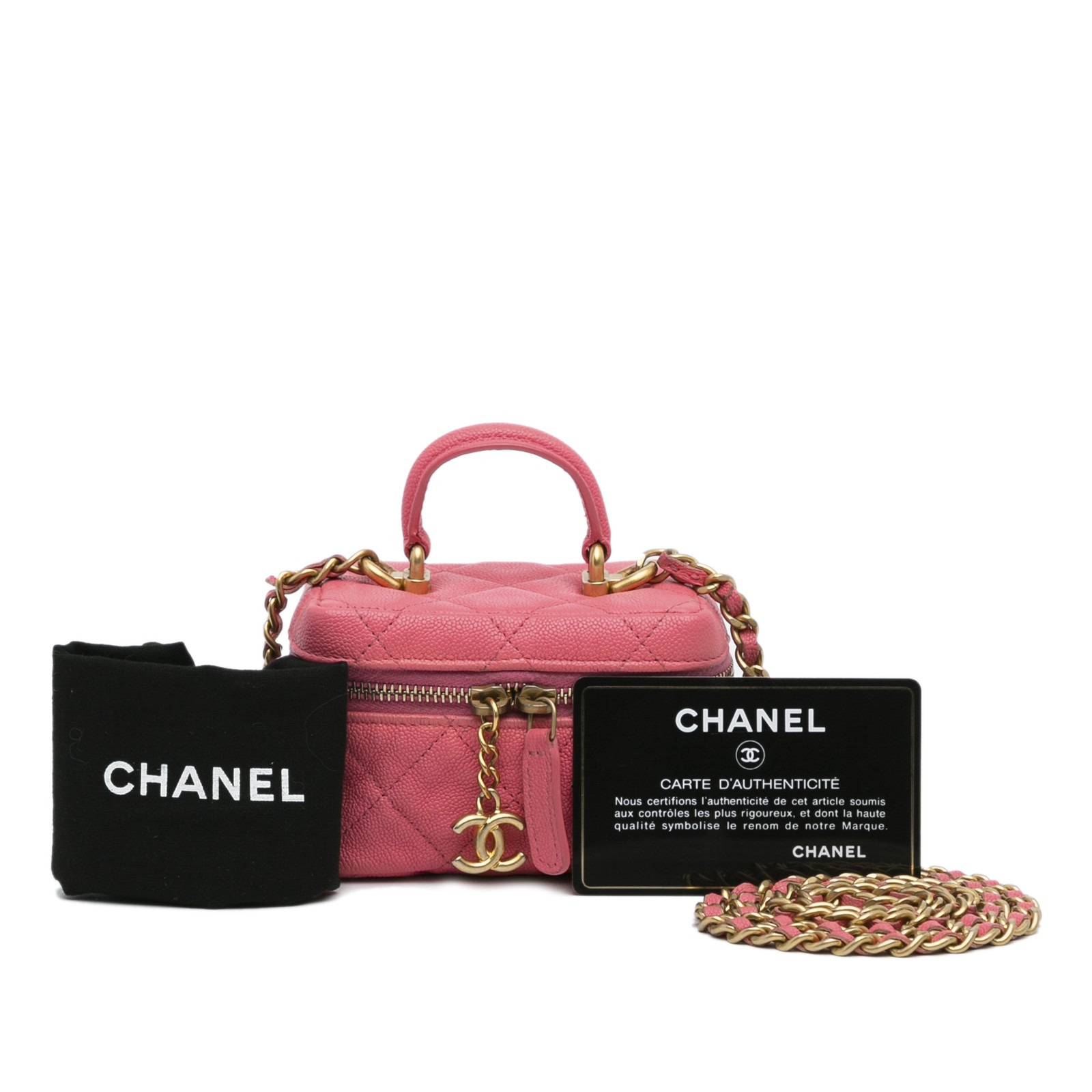 Authenticated Chanel Micro Caviar Chain Pink Leat… - image 11