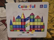 Magnetic Tile 100 PC New In Box Manuel