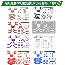 18x Full Set Interior Decor Trim Cover Kit For Jeep Wrangler Jk Jku 2011-17 4dr