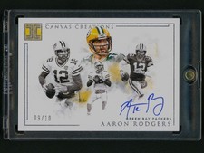 2019 Panini Impeccable Canvas Aaron Rodgers Autograph On Card #9/10 Packers
