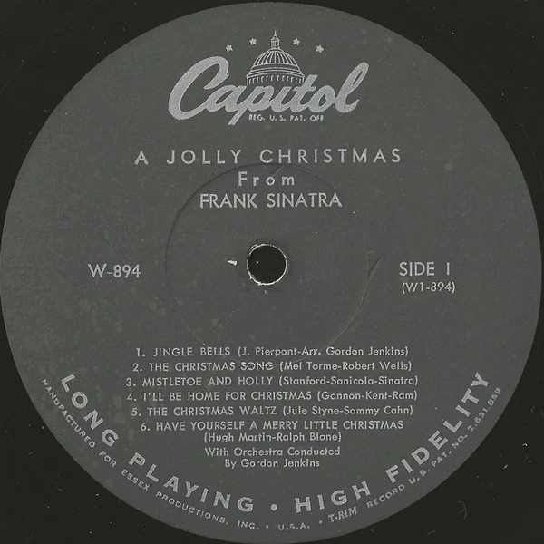 FRANK SINATRA "A JOLLY CHRISTMAS"[1957 ORIGINAL] USED LP (VG/VG+) - Image 2 of 2