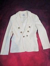 Helene for Denim Wardrobe Boucle  textured cream/gold blazer jacket UK 12 Used