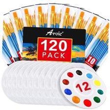 Painting Brush Palette Set, with 12 Packs of 120 120 Brushes 12 Palettes