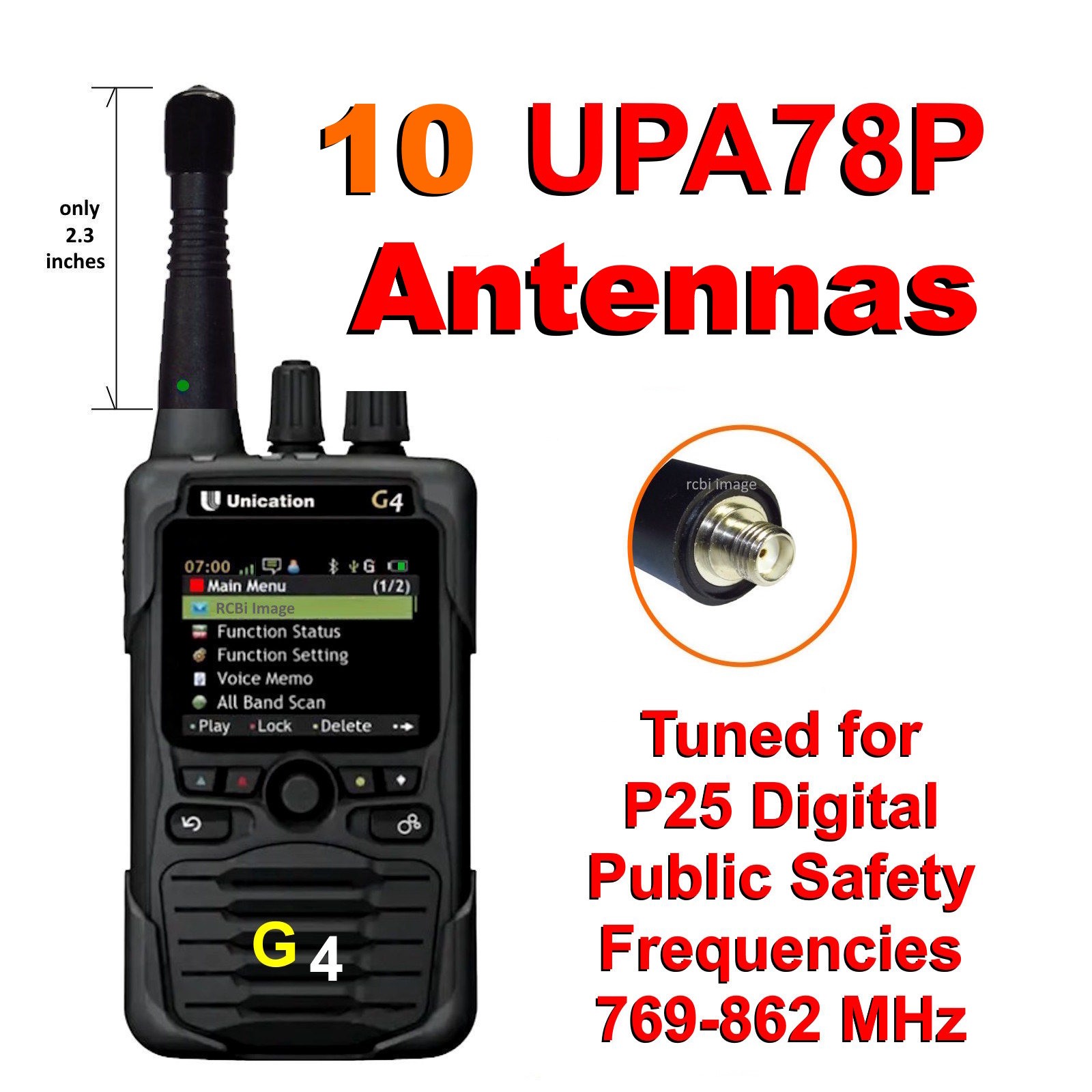 UPA78Px10 Public Safety Antenna 4 G4 Unication Pager 2.3" 769-862 GSANSXXXXXXX01