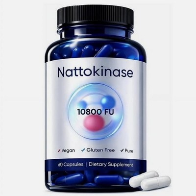 - 10800 FU 60 Capsules Per Serving Nattokinase Supplement