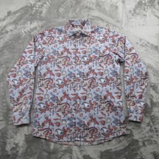 Eton Shirt Mens 16 Contemporary Fit Blue Paisley Long Sleeve Button Up Dress