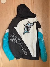 CHAQUETA BOMBER VINTAGE FLORIDA MARLINS MLB AÑOS 90 ALGODÓN ACOLCHADO NYLON PARA HOMBRE TALLA M