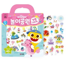 Pinkfong Baby Shark Amusement Park Reusable Sticker HandleBook Bag Korean Gift