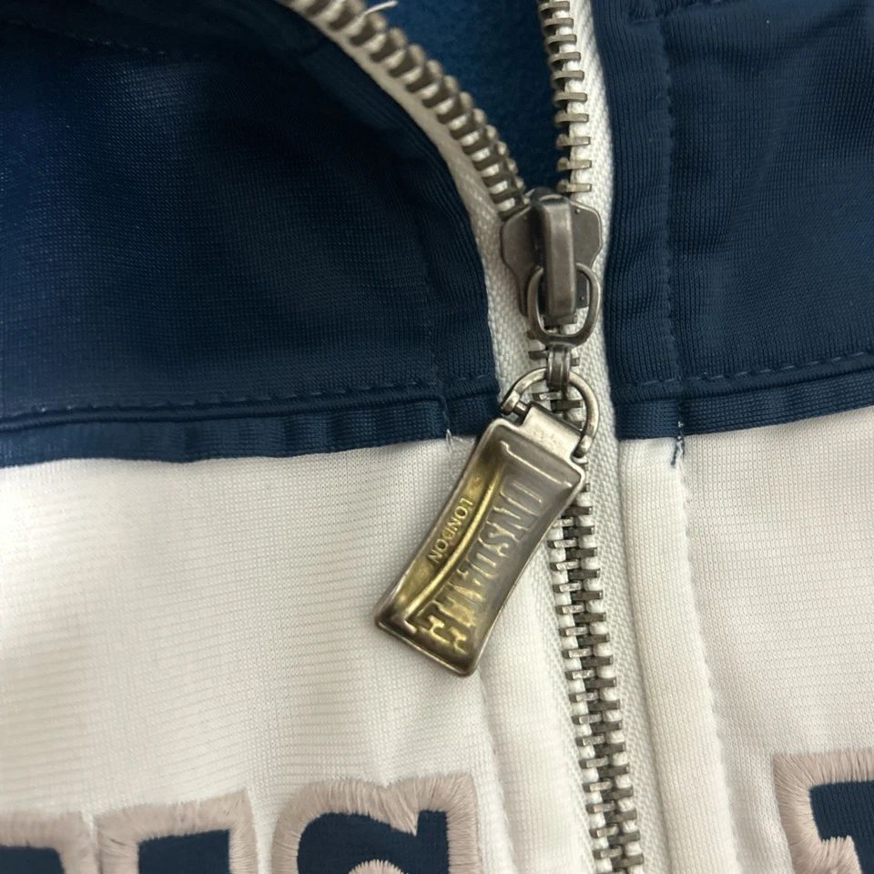 Chaqueta de Pista Lonsdale London - Azul Marino y Blanco - Retro Y2K Atlética Cremallera Foto 3 de 4