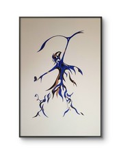 MODERN MINIMALIST LINE ART 16x23 ORIGINAL DRAWING GALLERY PAPER ABSTRACT NEW ART