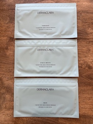 DERMACLARA Forehead / Neck / Eyes & Mouth Reusable Silicone Patch Bundle NEW