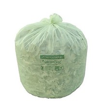 Natur Bag Compostable Trash Liners, 55 Gallons, Green 100 Bags