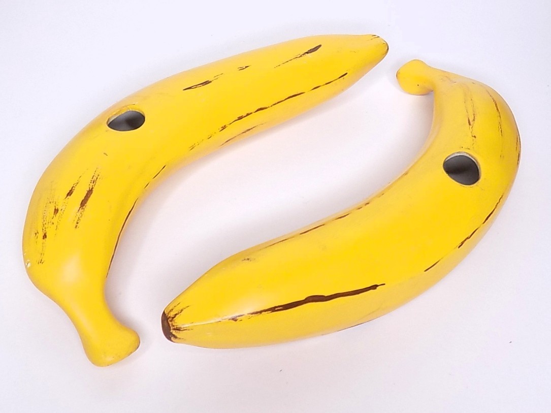 Italian Realistic Ceramic Fruit Full Size, 6 Pieces - Faux Oranges Pears Bananas