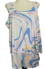 Joyspun Women's White Swirl Pajama Set Shorty Summer Size 3XL 22W-24W New