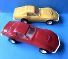 2 Vintage 1970s Tonka 1/32 scale Corvette Stingray  yellow red plastic toy cars