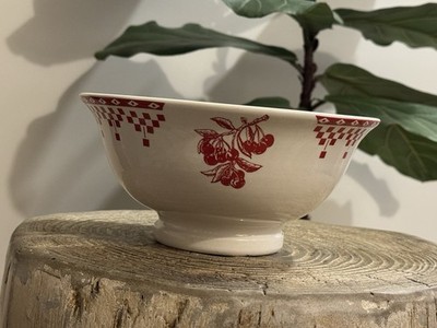 Comptoir De Famille Damier Red Cafe At Lait Bowl Cerise Cherry Red Checker 8 