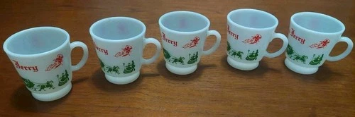 Hazel Atlas Tom and Jerry 5 Cup set   Never used.........