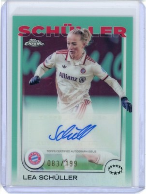 2024-25 TOPPS CHROME UEFA WOMEN'S CHAMPIONS LEAGUE AQUA AUTO LEA SCHULLER /199