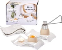 Eierbecher 4Er Set Keramik Weiß Eierhalter FüR FrüHstüCk Brunch Eierschneider