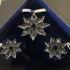 SWAROVSKI Crystal 2013 Annual Star Snowflake Set Christmas Ornament Mint  NIB