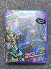 Teenage Mutant Ninja Turtles Bed Linen - Single Duvet Set w Reversible Designs