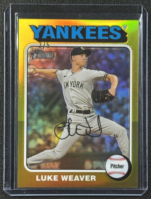 Luke Weaver 2024 Topps Heritage High Number #61 Chrome Gold Refractor 3/5