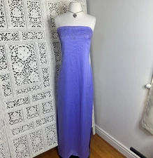 Rampage Purple Lavender Floral Beaded Fairycore Strapless Formal Cocktail Dress