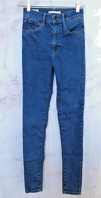 Levis Premium Womens Jeans 26 (24x28.5) Mile High Super Skinny Med Blu Wash VGUC