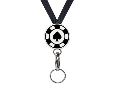 Poker Chip Lanyard Badge ID Holder Neck Strap ID Card Work School Cruise Charm