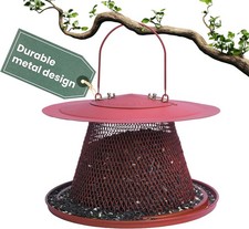 2.5 lb Seed Capacity Metal Hanging Bird Feeder for Outdoors, Holds 15 Birds