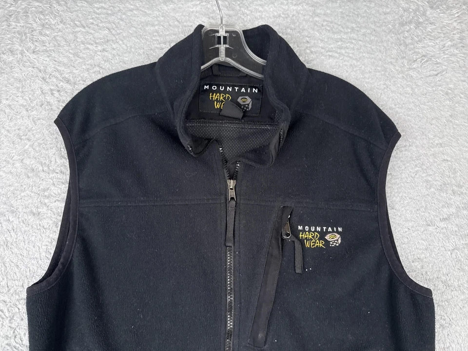 Chaleco Mountain Hardwear Para Hombres Grande Negro Gore Windstopper Polar Bolsillos con Cremallera Foto 4 de 4