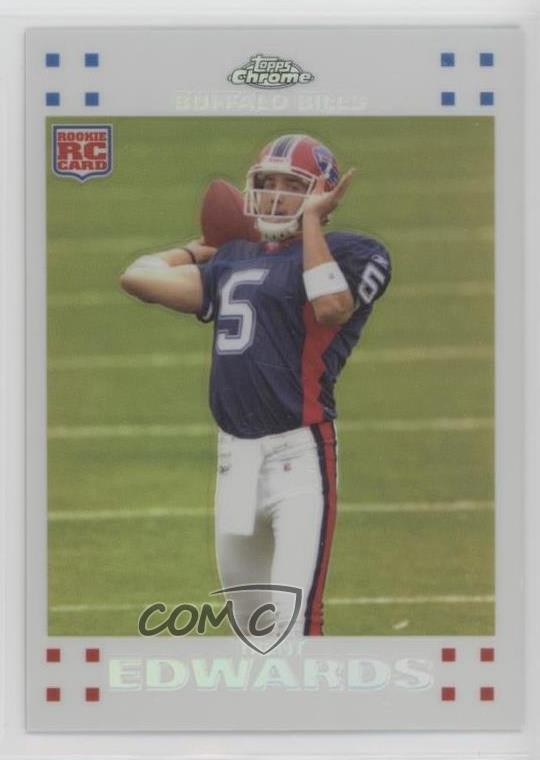 2007 Topps Chrome White Refractor 492/869 Trent Edwards #TC171 Rookie RC l5w