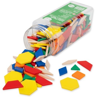 edxeducation Plastic Pattern Blocks | Set of 250 | Math Manipulative for Fractio