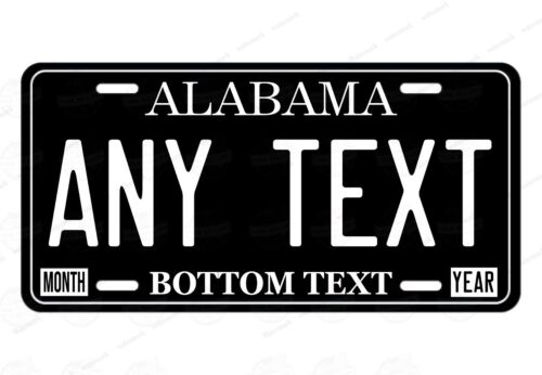 Blk/White Any Text Customized License Plate Metal Tag Auto Car Bike ATV Bicycle - Picture 19 of 44