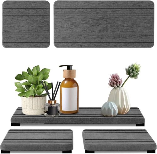 3PCS Water Absorbing Stone Tray, DryingNeat Diatomite Stone Sink Tray - Picture 1 of 6