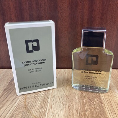 Vintage Paco Rabanne Pour Homme Men's After Shave Splash 50ml/1.7oz Made France