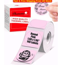 Phomemo Round 140PCS/Roll Thermal Label Paper 50mm for M110/M120/M220 Printer US