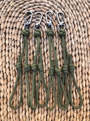 Duck Goose Waterfowl Paracord Lanyard OD Green Double Loop Clip Drops 